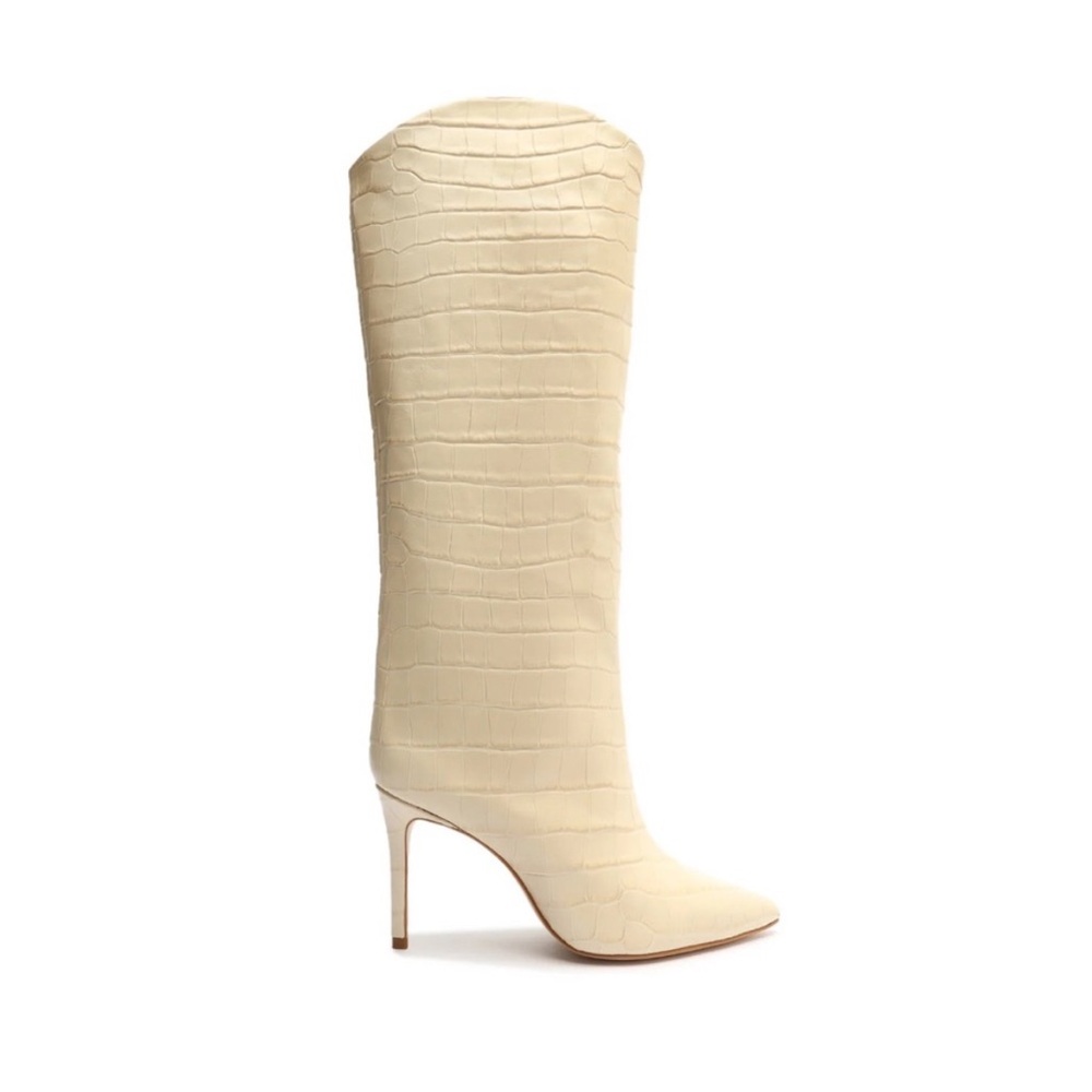 Maryana Crocodile Embossed Leather Boot - Picture 2 of 4